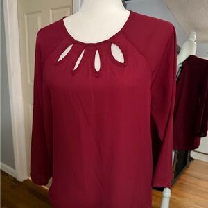 Papermoon Burgundy Cut-Out Blouse